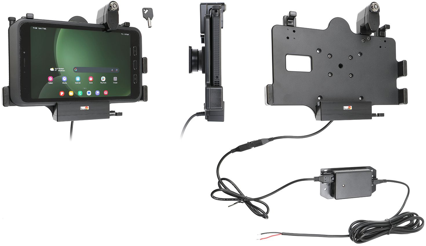 Brodit Festeinb. Halter Samsung Tab Active 3/5 Schloss/USB