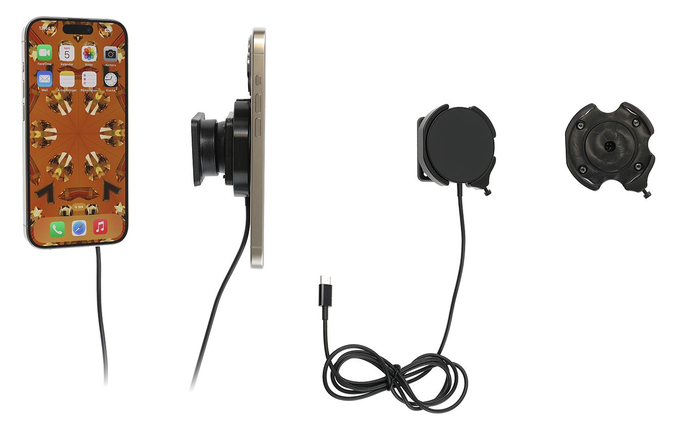 Brodit Halter mit MagSafe Charger-Schwarz iPhone 12-15