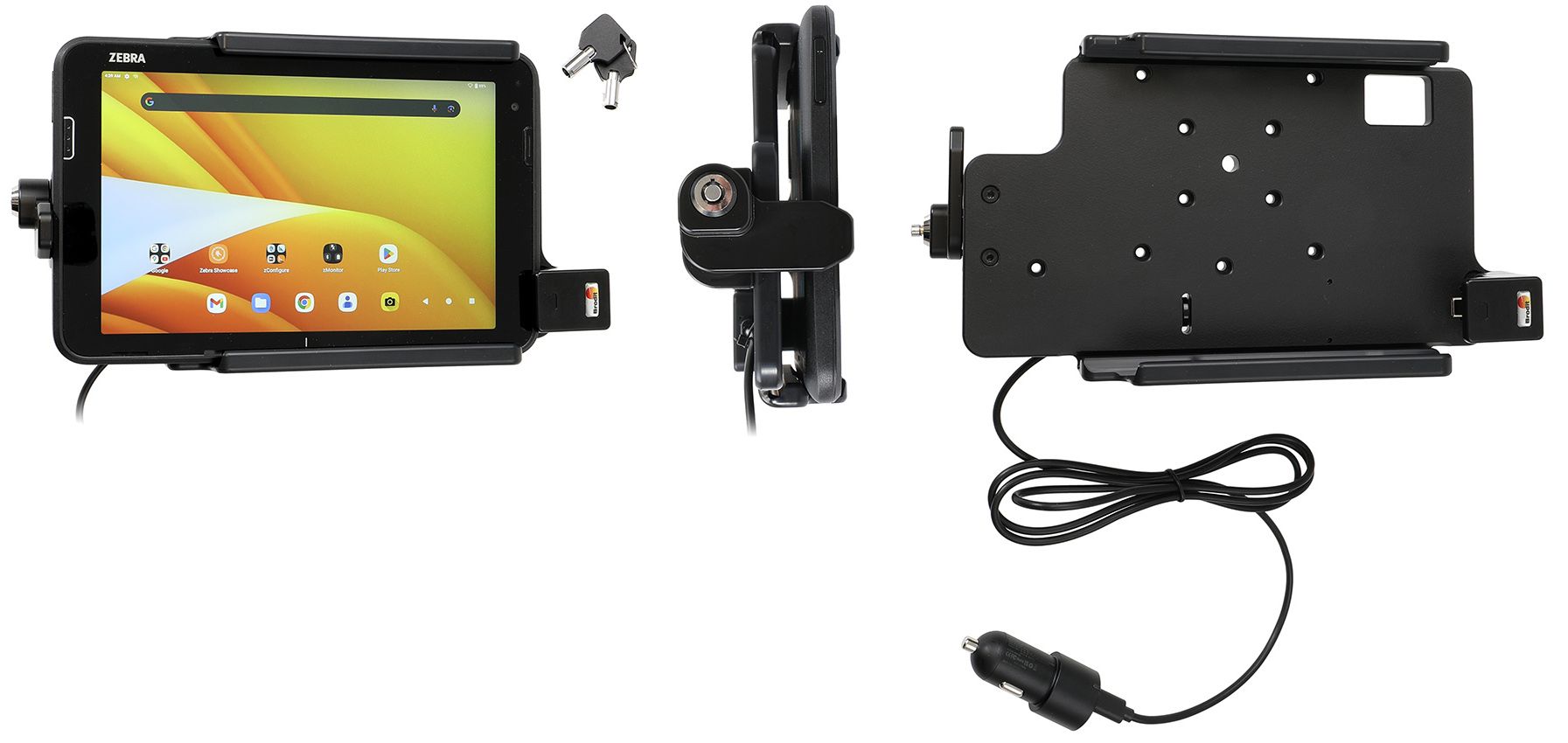 Brodit sig. usbC holder Zebra ET401 8"/keylock/